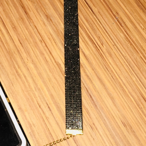 2 beautiful crystal chokers gold &charcoal SET - Picture 2 of 3
